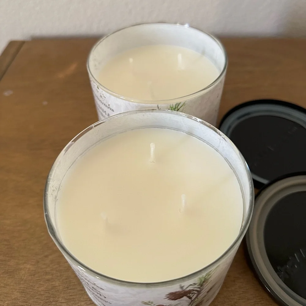 X2 Bath & Body Works Balsam & Firewood 3 wick candles NEW